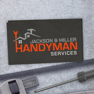 Handyman Services Cool Simple  Business Card