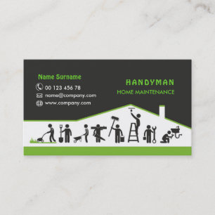 Handyman services, home maintenance business card
