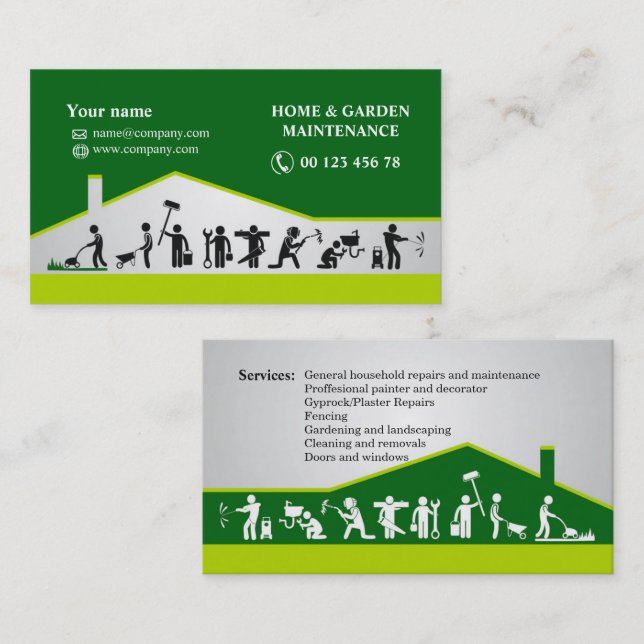 Handyman services, home maintenance business card (Front/Back)