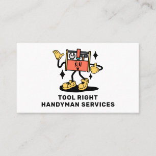 Handyman Services Home Repair Toolkit Retro Mascot Business Card