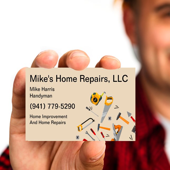 Handyman Services Tools Design Business Card (Creator Uploaded)
