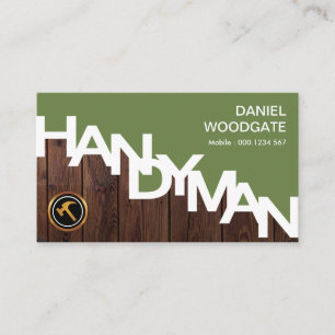 Handyman Signage Fine Wood Grain Timber Fence Business Card
