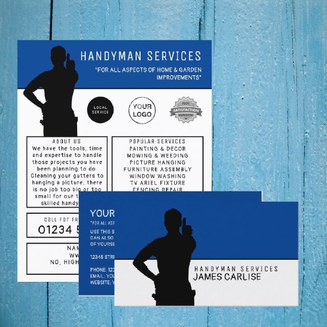 Handyman Silhouette Business Card (Creator Uploaded)