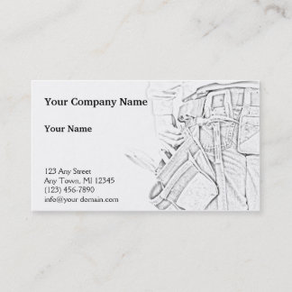 Handyman Sketch in Black and White Business Business Card