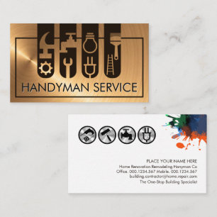 Handyman Tabs On Cooper Bronze Layer Business Card