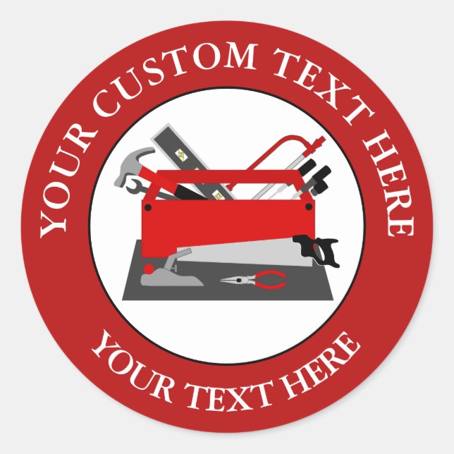 Handyman Tool Box 1 1/2" Classic Round Sticker (Front)