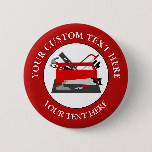 Handyman Tool Box  6 Cm Round Badge