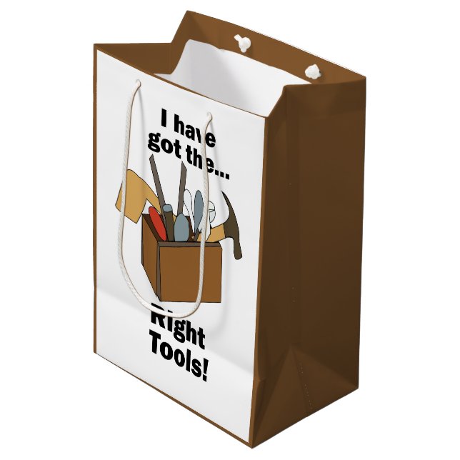 Handyman Toolbox I Have Got Right Tools  Medium Gift Bag (Front Angled)