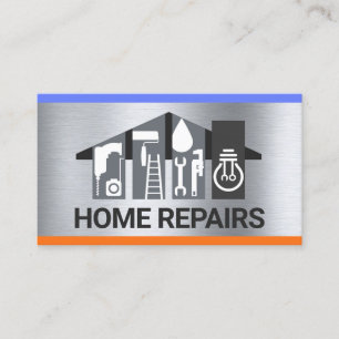 Handyman Tools Building On Silver Business Card