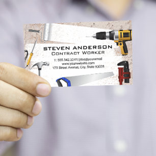 Handyman Tools Grunge Texture Wall Business Card