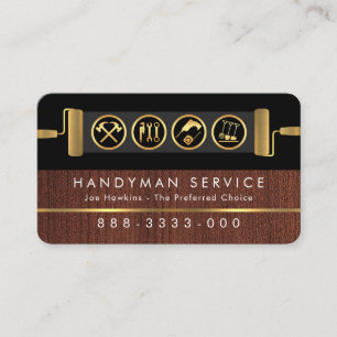 Handyman Tools On Brush Paint Layer Business Card