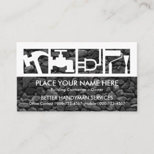 Handyman Tools On Rock Business Card