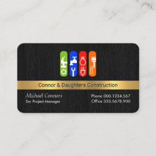 Handyman Tools On Timber Layer Business Card