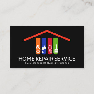 Handyman Tools Rooftop Building  Business Card