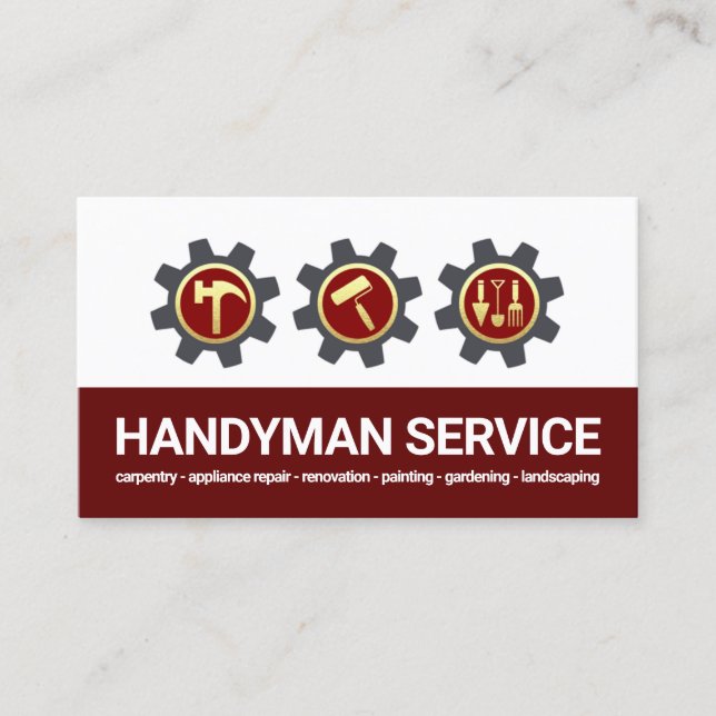 Handyman Tools Sprocket Builder Business Card (Front)