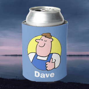 Handyman Tradesman with Name Can Cooler