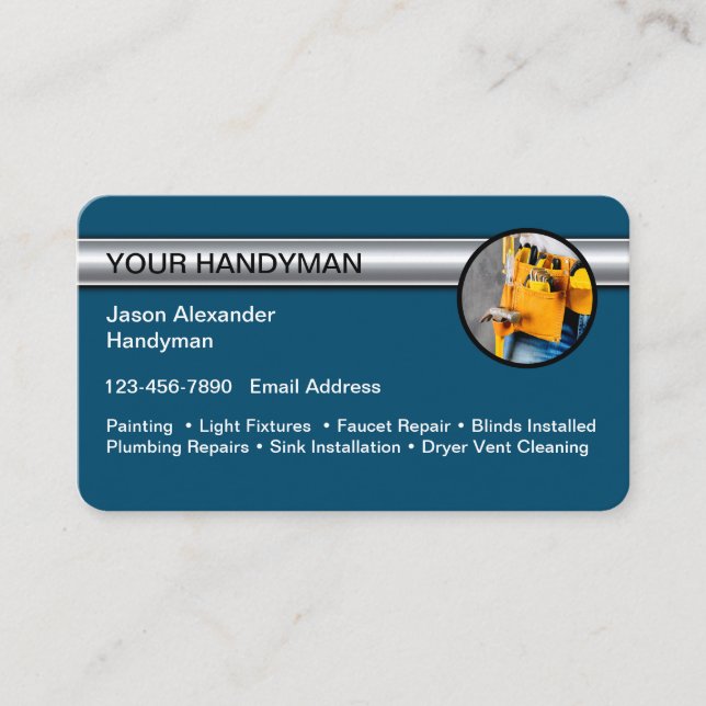 Handyman Unique Business Cards Design (Front)