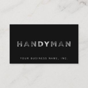 Handyman [White Letterpress Style] Business Card