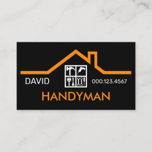 Handyman Window Frame Rooftop Building Business Card