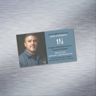 Handyman with Photo Magnetic Business Card