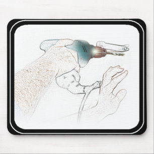 Handyman Working Hands Drill (Mr Fix-It) Mouse Pad