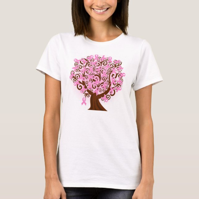 Hanes Breast cancer tree of Hope T-Shirt (Front)