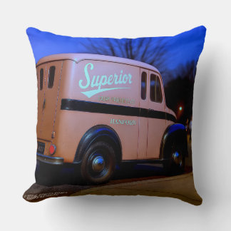 HANFORD AT DUSK. SUPERIOR DAIRY DELIVERY TRUCK. CUSHION