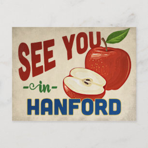 Hanford California Apple - Vintage Travel Postcard