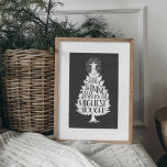 Hang a Shining Star Quote | Art Print<br><div class="desc">Have yourself a merry little Christmas with this festive design! Features a bountiful Christmas tree with "hang a shining star upon the highest bough" inscribed inside,  on a brushed grey chalkboard background.  Coordinating items,  including Christmas cards,  available in our shop!</div>