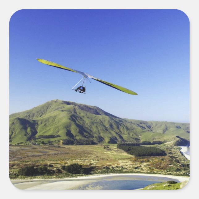 Hang Glider, Otago Peninsula, near Dunedin, Square Sticker (Front)