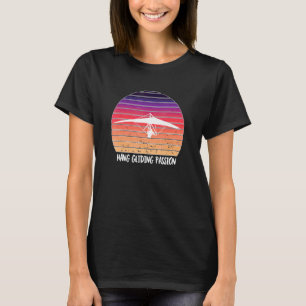 Hang Glider Silhouette Sunset Hang Gliding Passion T-Shirt