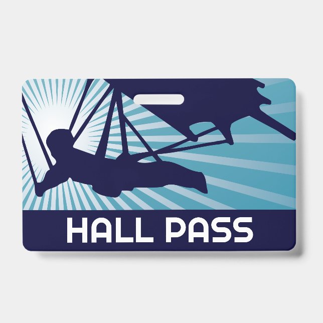 Hang Glider Teacher Hall Pass  ID Badge (Front)