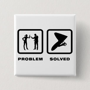 Hang Gliding 15 Cm Square Badge