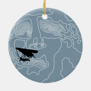 hang gliding by moonlight ceramic ornament