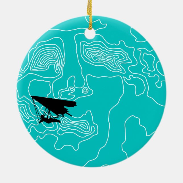 hang gliding by moonlight ceramic ornament (Back)