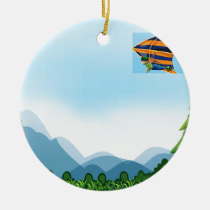 Hang gliding ceramic ornament