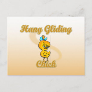 Hang Gliding Chick Postcard