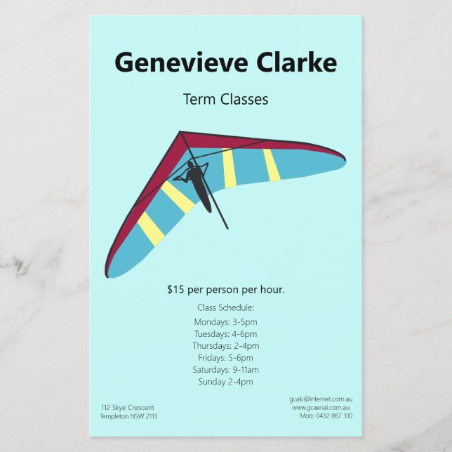 Hang Gliding Flyer (Front)