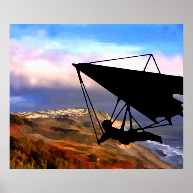 Hang Gliding Over the California Coast Poster (Front)