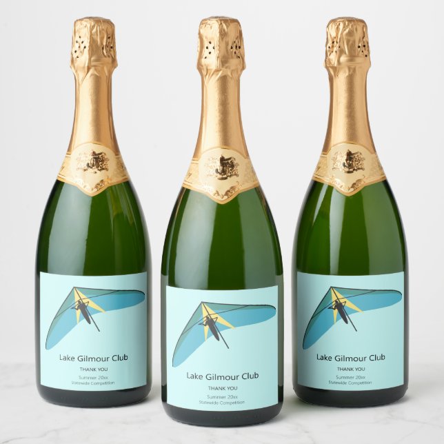 Hang Gliding Sparkling Wine Label (Bottles)