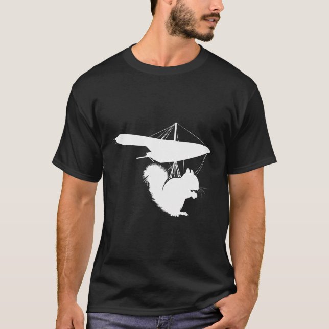 Hang Gliding Squirrel Funny Hang Glider Squirrel T-Shirt (Front)