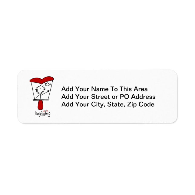Hang Gliding Stick Figure Return Address Label (Front)