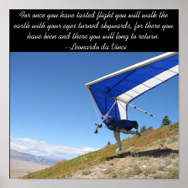 Hang Gliding Takeoff Poster (Front)