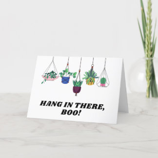 Hang In There Boo! Cute Cactus Plant Thank You Card
