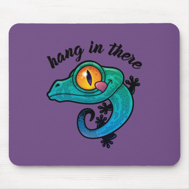 Hang In There Colourful Gecko Mouse Pad (Front)