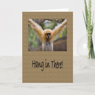 Hang in There Gibbon Monkey with Arms Spread Card