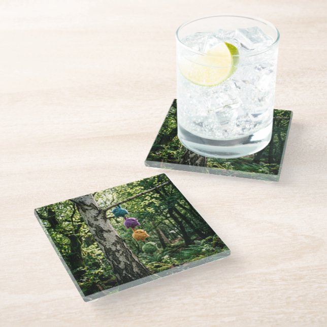 Hang In There Glass Coaster (Angled)