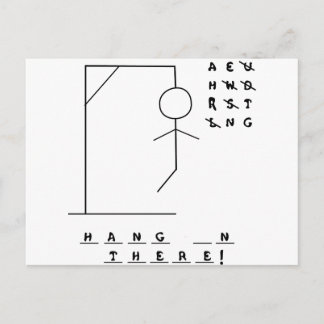 "Hang In There!" Hangman Game Postcard