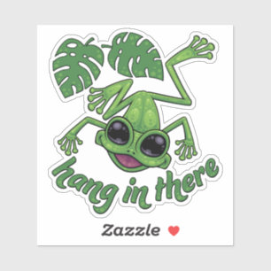 Hang In There Happy Green Tree Frog