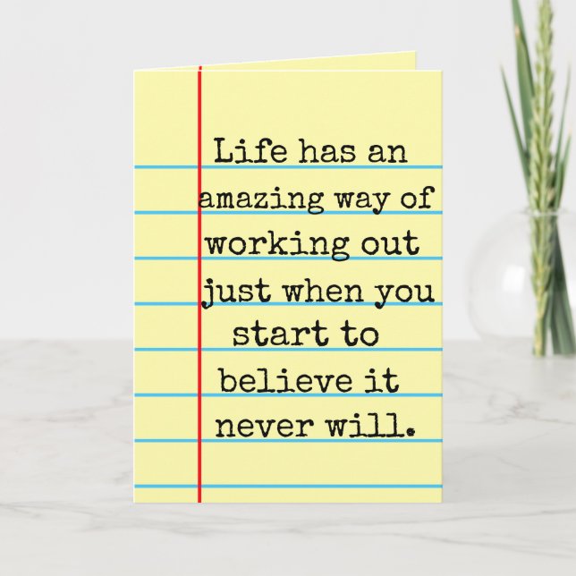 "Hang in There. It'll Work Out" Legal Pad Card (Front)